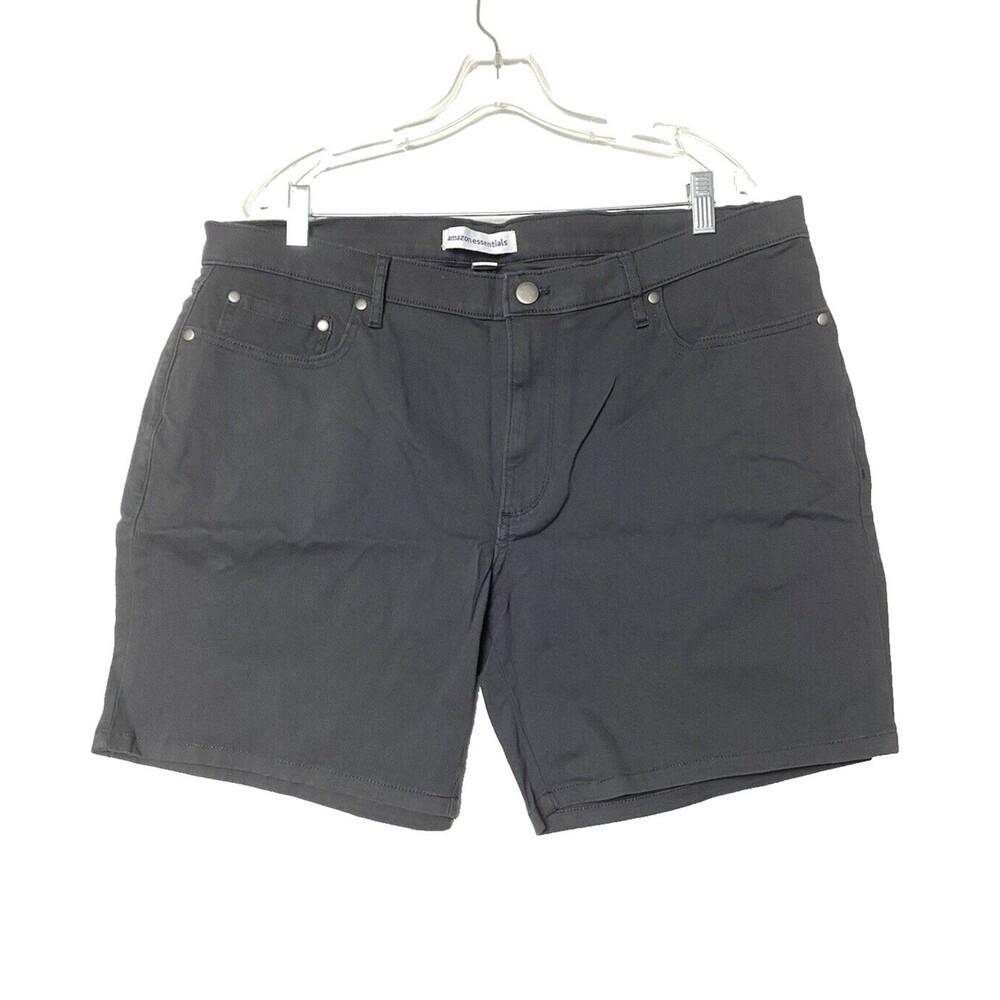 Amazon Essentials Chino Slim Shorts Men Size 38W Gray Summer Casual Pockets